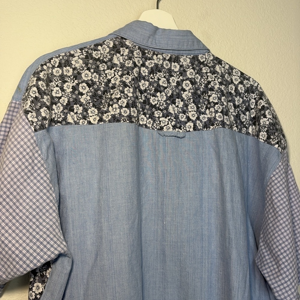 Homemade Patchwork Button Up Dress Embroidered - image 6